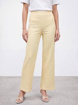 R&B - Yellow Texture High Rise Straight Fit Trouser