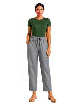 Bottoms.Love - Grey Viscose Slub Full Length Pant