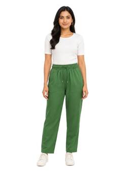 Bottoms.Love - Olive Viscose Slub Full Length Pant