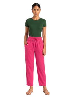 Bottoms.Love - Pink Viscose Slub Full Length Pant