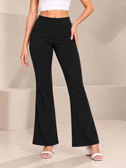 TULSATTVA - Black Flare High Waist Stretchable Pant