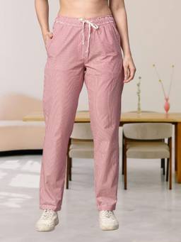 PRONK - Red Cotton Stripes Pant