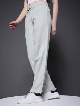 PRONK - Green Cotton Solid Pant