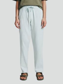 PRONK - Sky Blue Cotton Solid Pant
