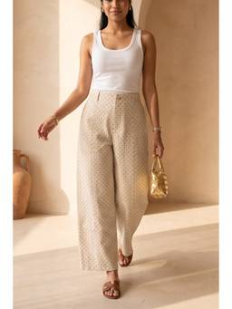 HOUSE OF SAL - Beige Luna Polka Pant