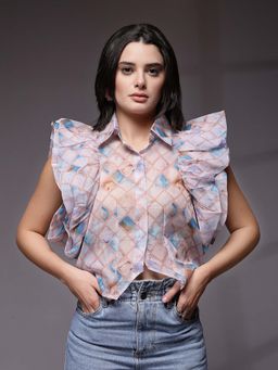 KASSUALLY - Multi-Color Printed Relaxed Fit Shirt
