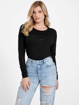 Guess - Black Solid Regular Fit T-Shirt