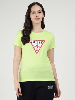 Guess - Green Printed Slim Fit T-Shirt