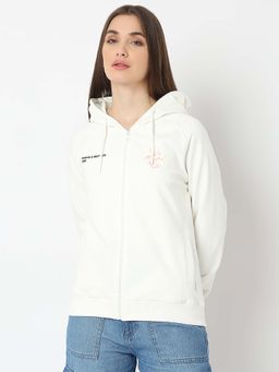 Spykar - White Printed Regular Fit Hoodie