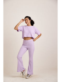 AVOCADO - Lavender Waffle Crop T-shirt & Trackpant