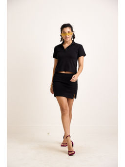AVOCADO - Black Polo T-shirt & Skirt