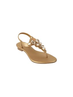 Mochi - Women Gold Flat Sandals