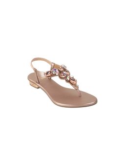 Mochi - Women Rose Gold Flat Sandals