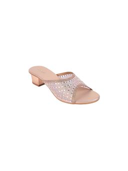 Mochi - Women Rose Gold Block Heel Sandals