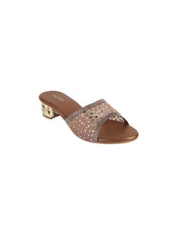 Metro - Women Brown Block Heel Sandals