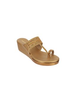 Mochi - Women Gold Wedge Heels