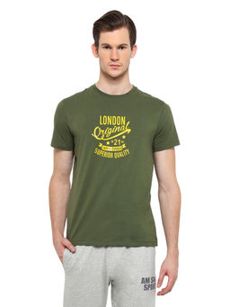 AM SWAN - Mens Graphic Olive T-shirt