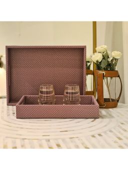 CasaGold - Lavender Leather Tray - Set of 2