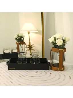 CasaGold - Black Premium Leather Serving Tray