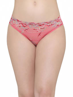 Wacoal - Women's Embrace Lace Low Waist Medium Coverage Pink Bikini Panty