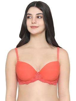 Wacoal - Women's Balcony & Beyond Padded Wired Half Cup Smooth Finish Fashion Orange Bra