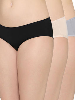 Wacoal - Women's Nylon Mid Waist Medium Coverage Everyday Wear Pack Of 3 Hipster Panties