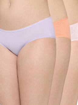 Wacoal - Women's Nylon Mid Waist Medium Coverage Everyday Wear Pack Of 3 Hipster Panties