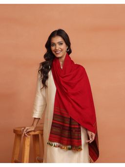 Fabindia - Red Wool Woven Stole
