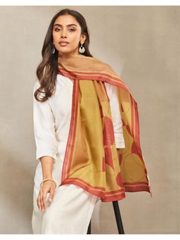 Fabindia - Mustard Silk Symphony Printed Stole