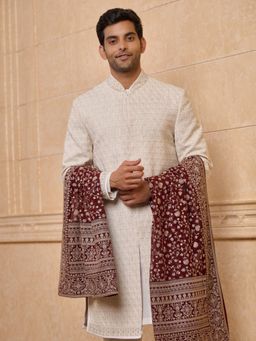 TASVA - Maroon Georgette Shawl