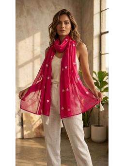 HANDME - Classic Pink Lightweight Handcrafted Mul Stole