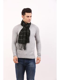 CAZZANO - Men Winter Checks Scarf - Black