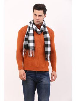 CAZZANO - Men Winter Checks Scarf - Black