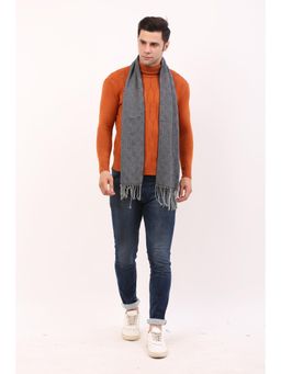 CAZZANO - Men Winter Woven Scarf - Grey