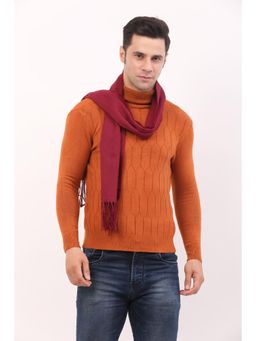 CAZZANO - Men Winter Solid Scarf - Maroon