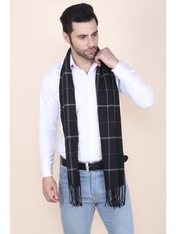 CAZZANO - Men Winter Checks Scarf - Black