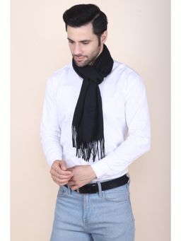 CAZZANO - Men Winter Solid Scarf - Black