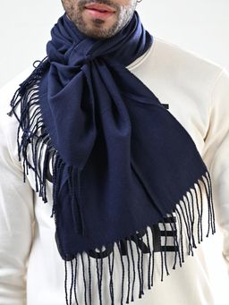 CAZZANO - Men Winter Solid Scarf - Blue