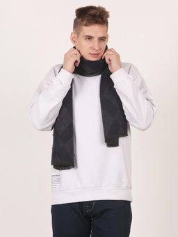 CAZZANO - Men Winter Checks Scarf - Navy Blue
