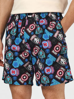 Bewakoof - Black Printed Pure Cotton Regular Boxer