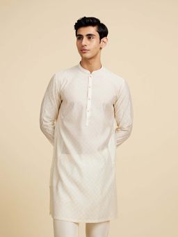 Diwas by Manyavar - Cream Blended Viscose Kurtas for Men