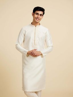 Diwas by Manyavar - Cream Art Silk Kurtas for Men