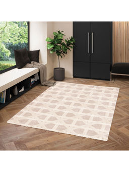 OBSESSIONS - Non-Shedding Polypropylene Geometric Carpet Cream