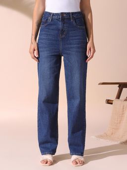 DL WOMAN - Solid Relaxed Fit High Rise Jeans