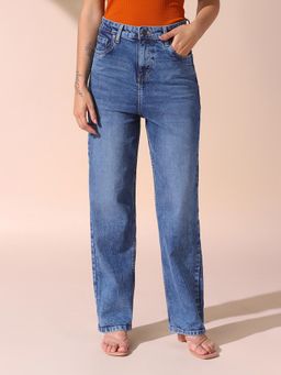 DL WOMAN - Solid Relaxed Fit High Rise Jeans