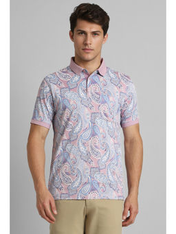 Simon Carter - Lavender Print Polo Neck T-Shirt