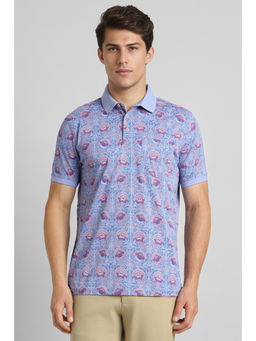 Simon Carter - Lavender Print Polo Neck T-Shirt