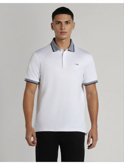 American Eagle - White Ae Textured Polo T-Shirt