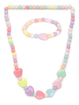 EL REGALO - Kids Girls Jewellery Necklace and Bracelet Combo Multi Color (Set of 2)