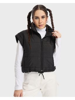 Bewakoof - Women's Black Sleeveless Oversized Puffer Jacket